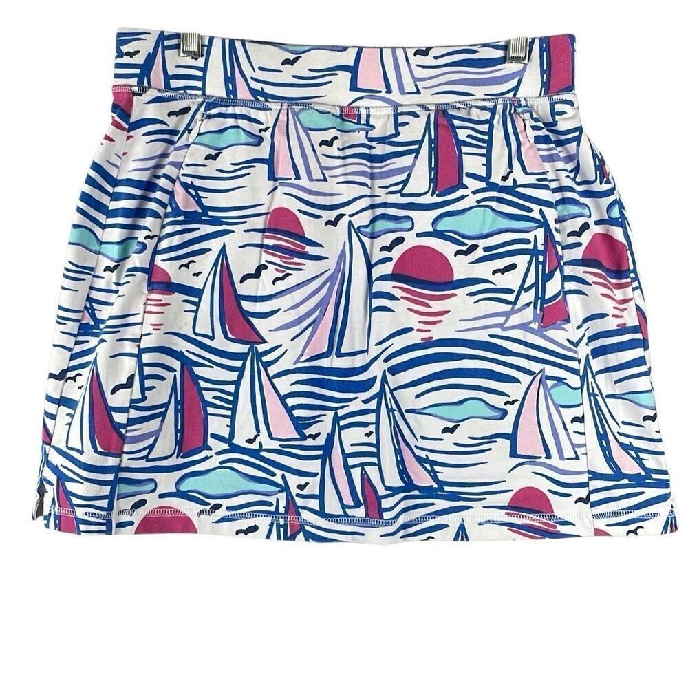 Talbots Nautical Sailboat Print Skort S